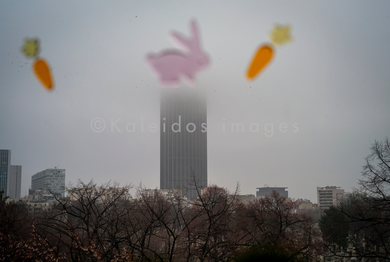 Bunnies;Bunny;Carrots;Fog;Kaleidos;Kaleidos images;Montparnasse;Montparnasse Tower;Paris;Tarek Charara;Tour Montparnasse;Towers;Winter,Buildings,Architecture,Skyscrapers,Sky scrapers,Jean Saubot, Eugène Beaudouin, Urbain Cassan,Louis de Hoÿm de Marien